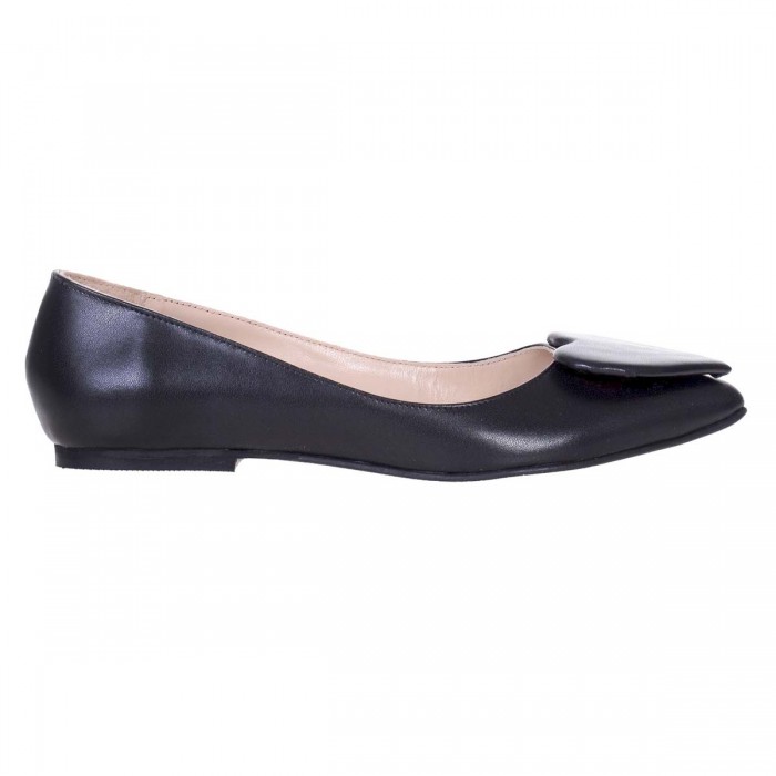 Balerini cu Inimoara Piele Naturala Neagra - Cod L71