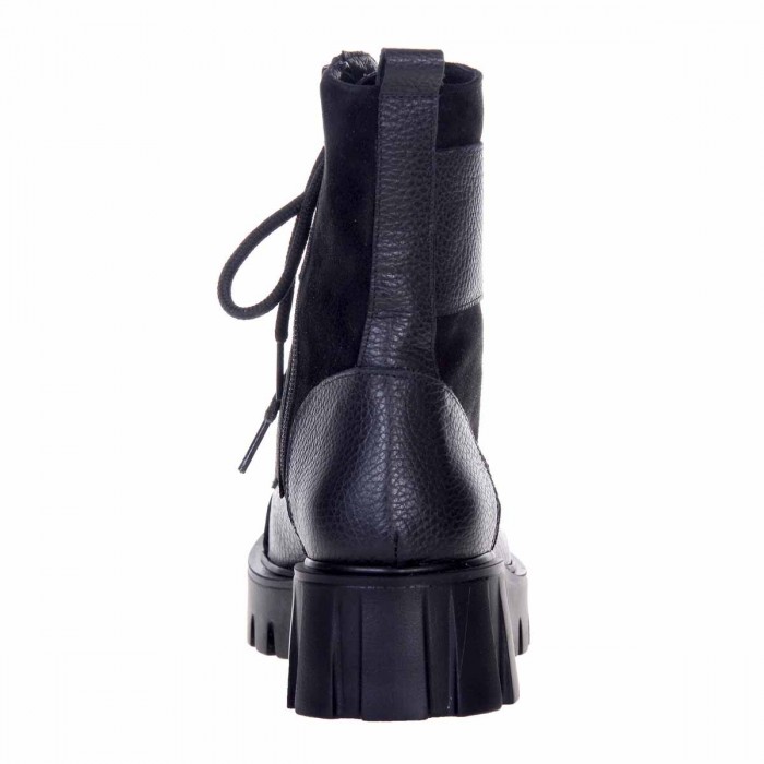 Bocanci cu Catarame din Piele Naturala si Piele Intoarsa Neagra - Cod B267