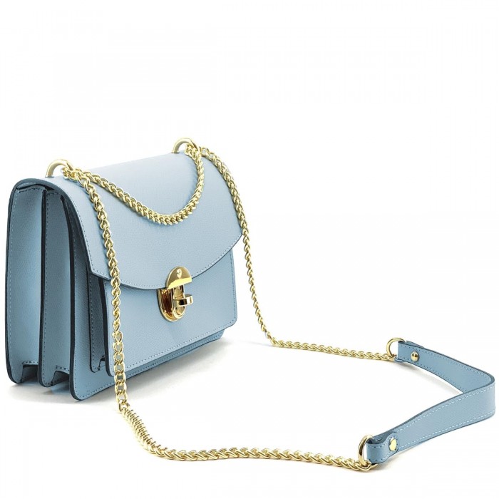 Geanta Eleganta Crossbody Piele Naturala Bleu - Noura