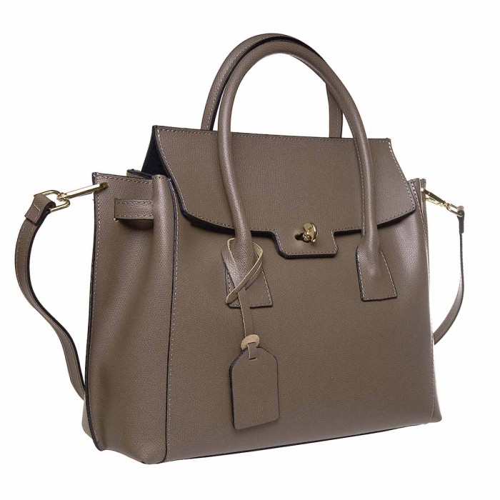 Geanta din Piele Naturala Grej Inchis - Olivia