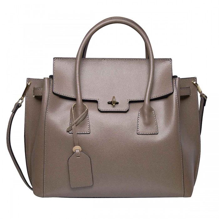 Geanta din Piele Naturala Grej Inchis - Olivia