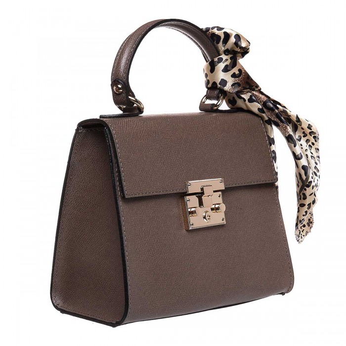 Geanta Grej cu esarfa Piele Naturala - Eline