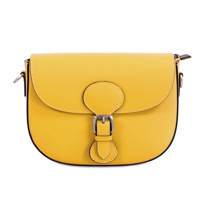 Geanta Dama Crossbody Piele Naturala Galbena - Aime