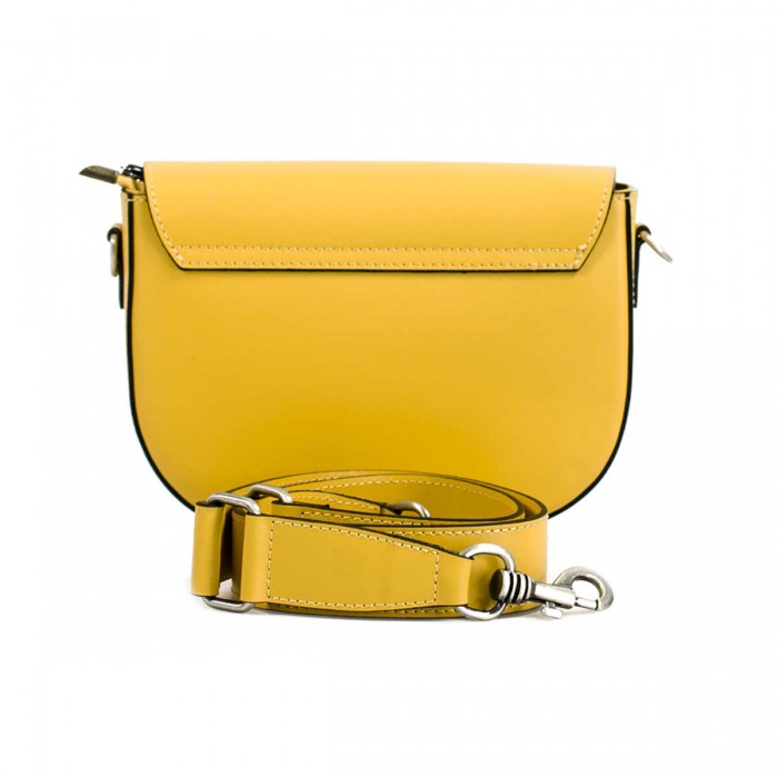 Geanta Dama Crossbody Piele Naturala Galbena - Aime