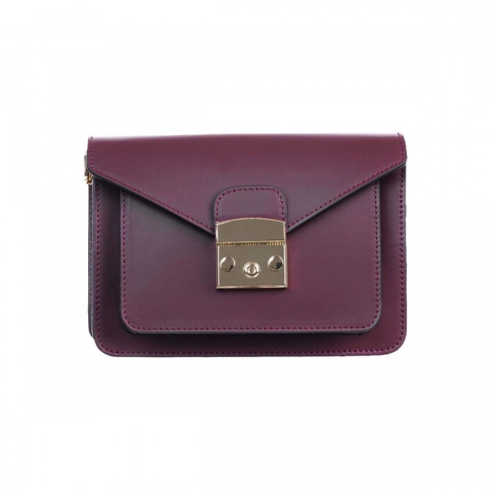 Geanta Dama Crossbody Piele Naturala Bordo - Evie