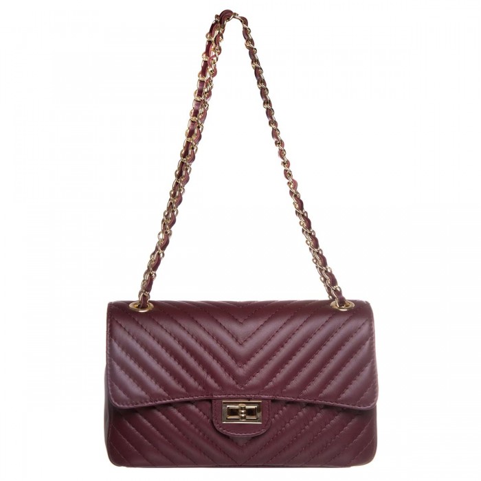 Geanta de Umar cu aspect matlasat Piele Bordo - Menia