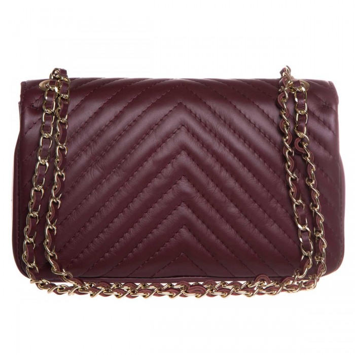 Geanta de Umar cu aspect matlasat Piele Bordo - Menia