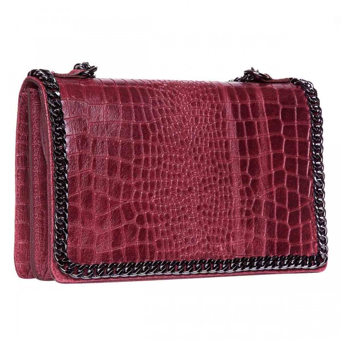 Geanta dama din Piele Naturala Rosie - Verani