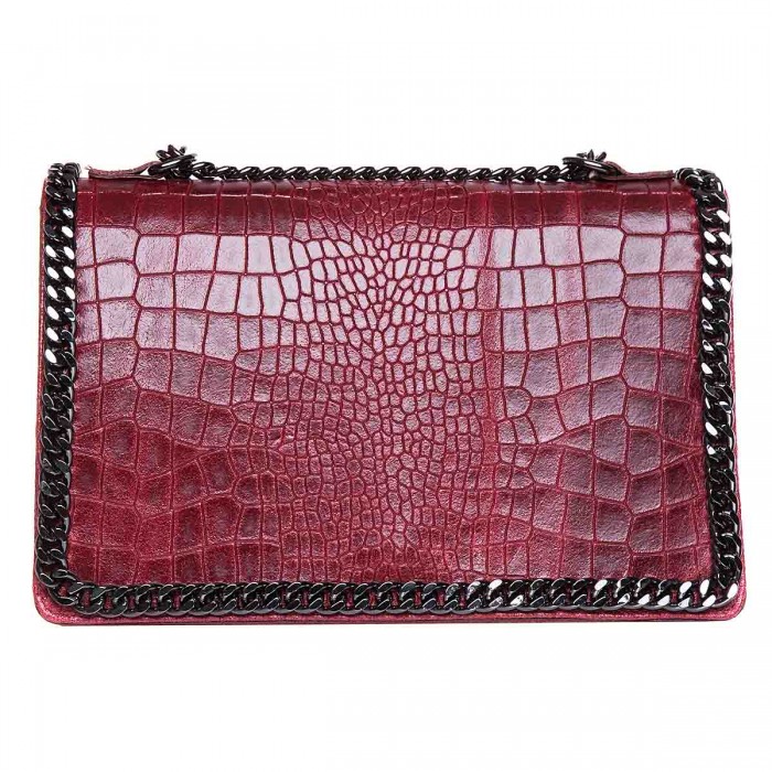 Geanta dama din Piele Naturala Rosie - Verani