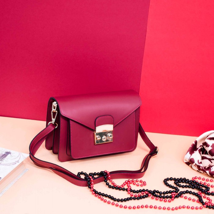 Geanta Dama Crossbody Piele Naturala Rosie - Evie