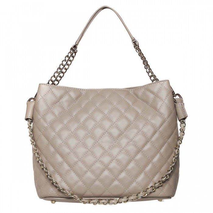 Geanta Dama Piele Naturala Matlasata Nude Inchis - Cloe