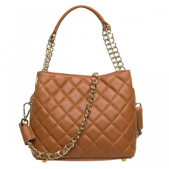 Geanta Dama Piele Matlasata Maro Camel - Lucia