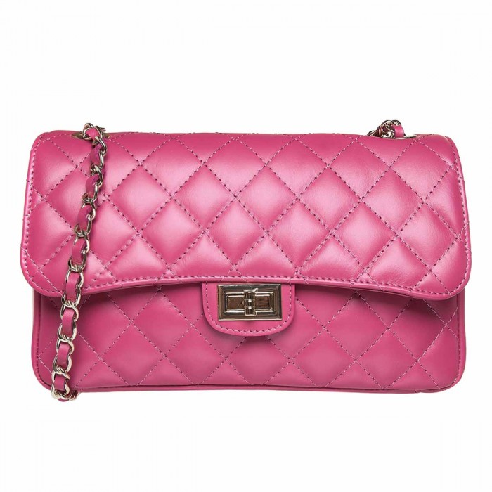 Geanta dama din Piele Naturala Fuchsia - Dalina