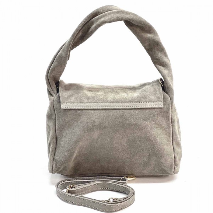 Geanta din Piele Intoarsa Gri Deschis - Orina