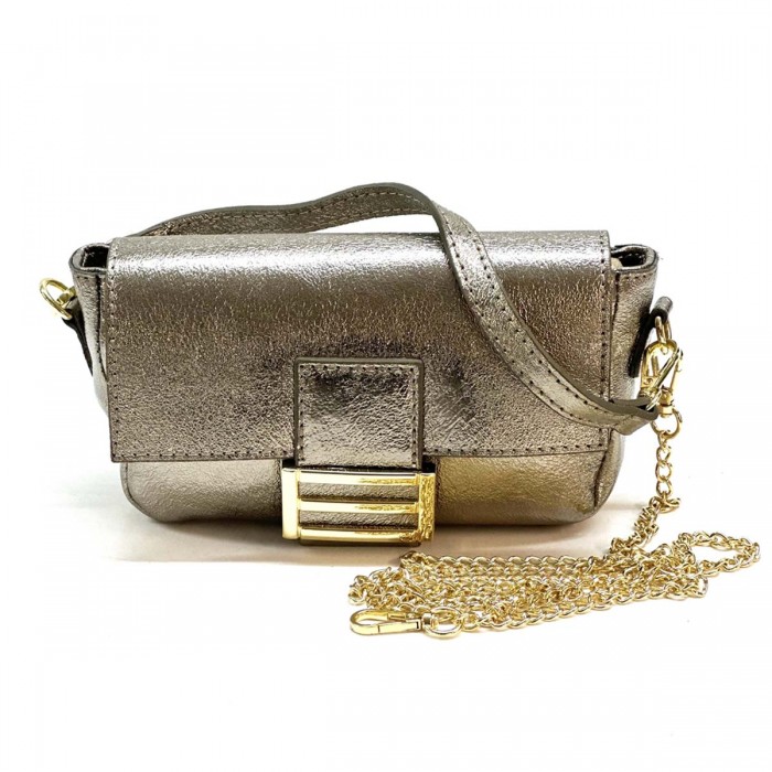 Geanta Dama Crossbody cu bareta lata Piele Aramie - Catlin