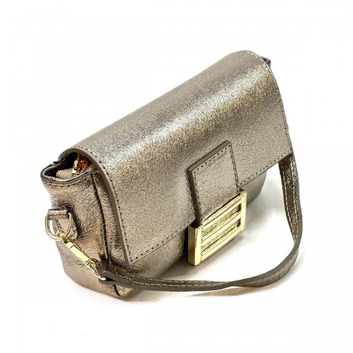 Geanta Dama Crossbody cu bareta lata Piele Aramie - Catlin