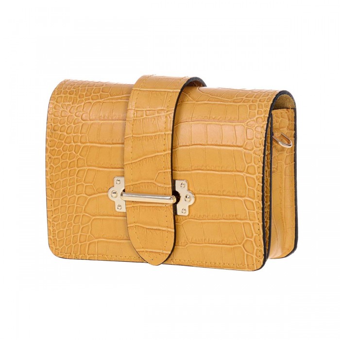 Geanta din Piele Naturala Galbena Briana