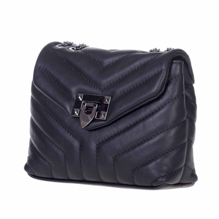 Geanta dama din Piele Naturala Neagra - Alina