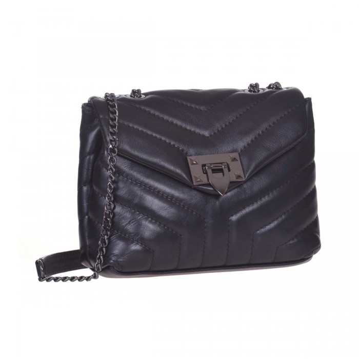 Geanta dama din Piele Naturala Neagra - Alina