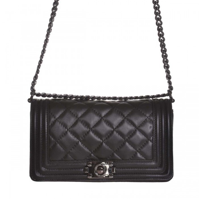 Geanta de umar din Piele Naturala Neagra - Luce