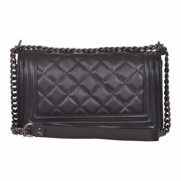 Geanta de umar din Piele Naturala Neagra - Luce