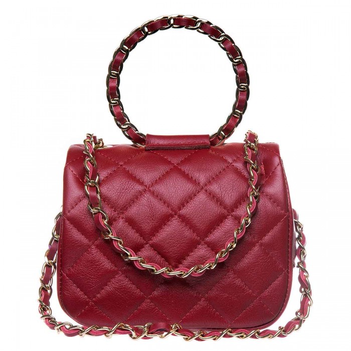 Geanta Mini Matlasata Piele Naturala Rosie - Arone