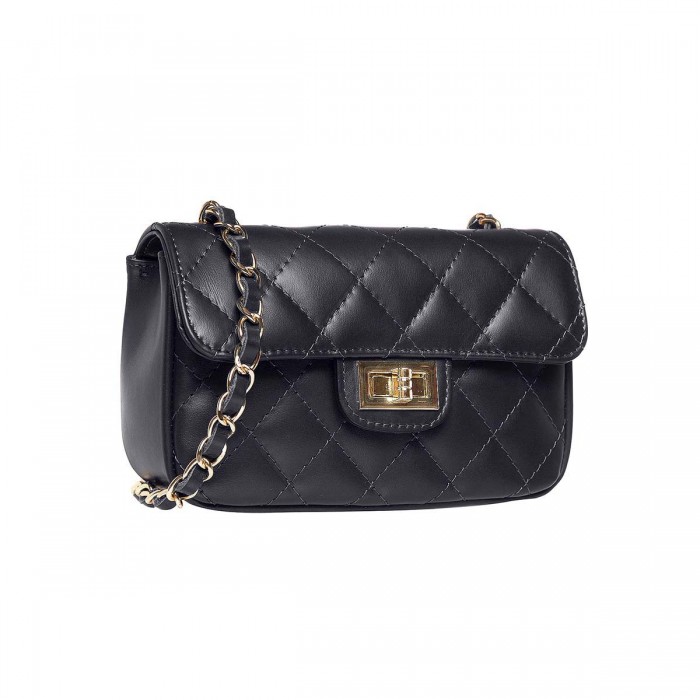 Geanta Mini din Piele Matlasata Neagra - Agnes