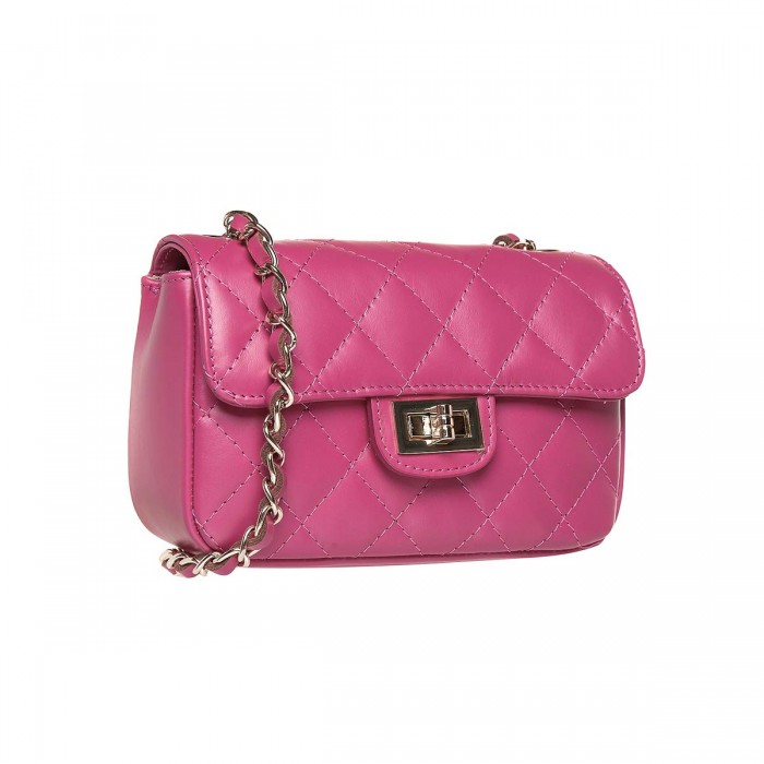 Geanta Mini din Piele Matlasata Roz Fuchsia - Agnes
