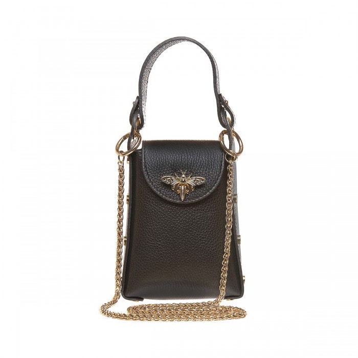 Geanta Mini din Piele Naturala Neagra - Samara