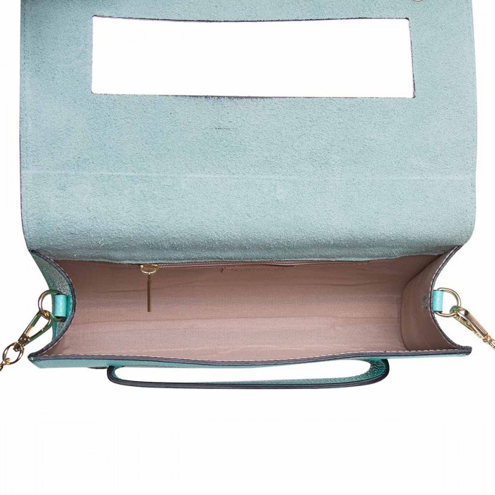 Geanta Plic din Piele Naturala Turquoise Nicola