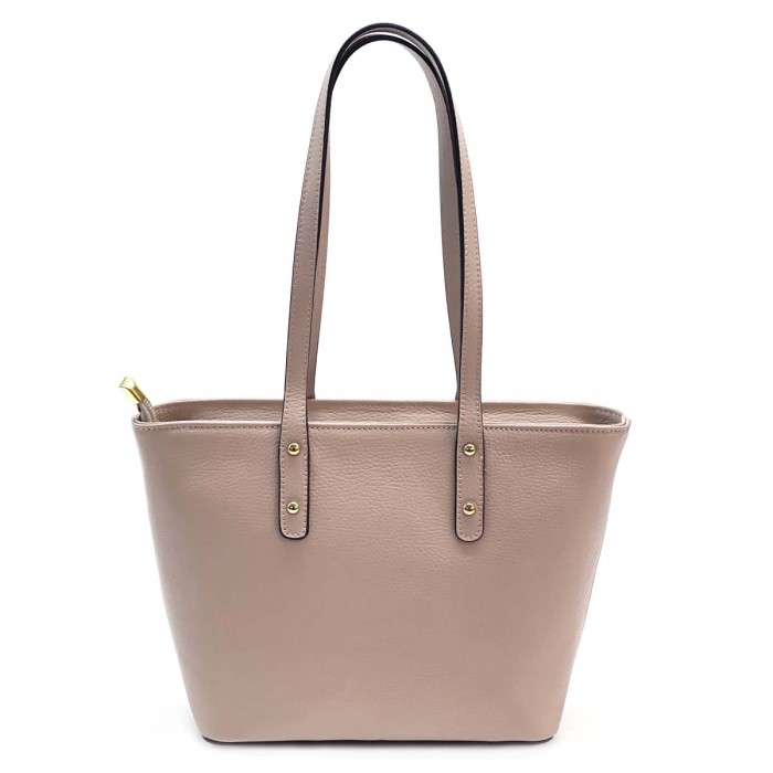 Geanta Shopper din Piele Nude Roze - Layal