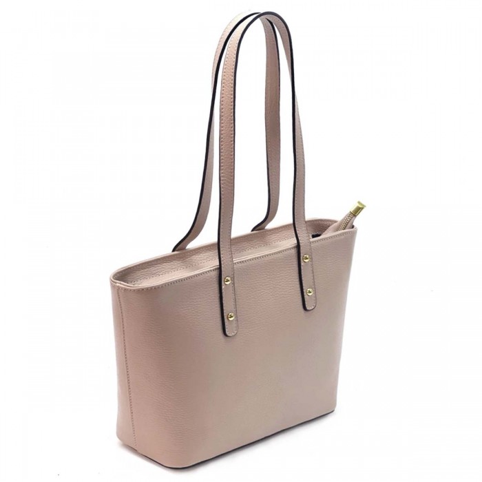 Geanta Shopper din Piele Nude Roze - Layal