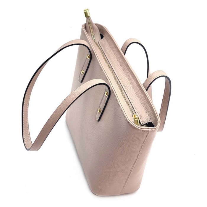 Geanta Shopper din Piele Nude Roze - Layal