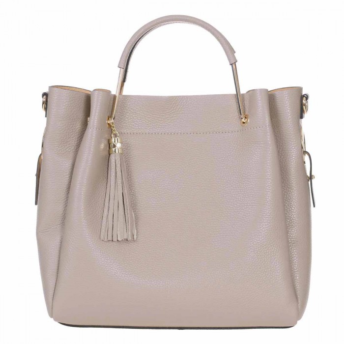 Geanta din Piele Naturala Nude Inchis - Vivienne