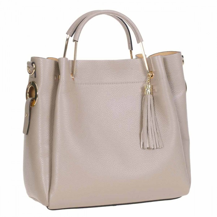 Geanta din Piele Naturala Nude Inchis - Vivienne