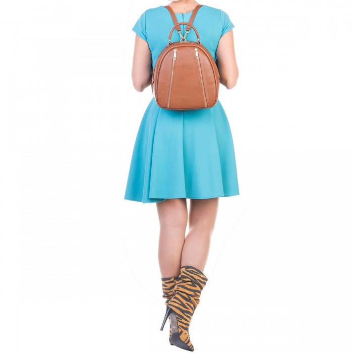 Rucsac Dama din Piele Naturala Maro - Amil