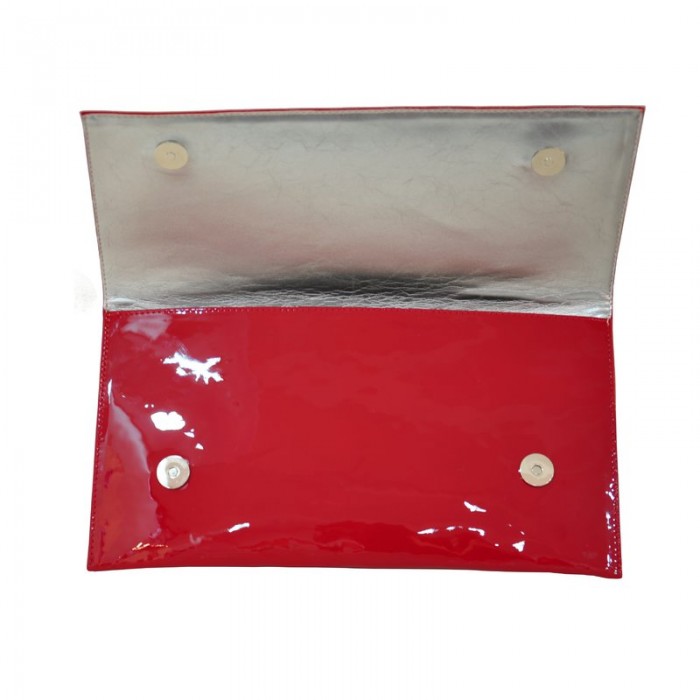 Plic din Piele Lacuita Rosie