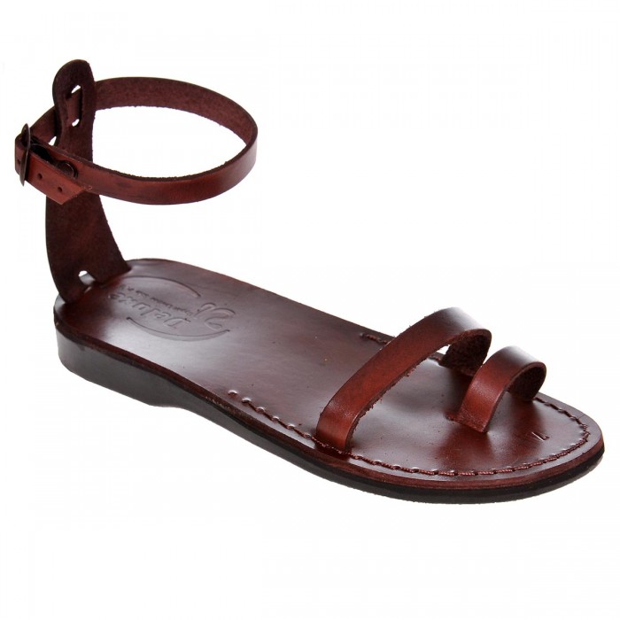 Sandale Romane din piele naturala Maro - Olimpia