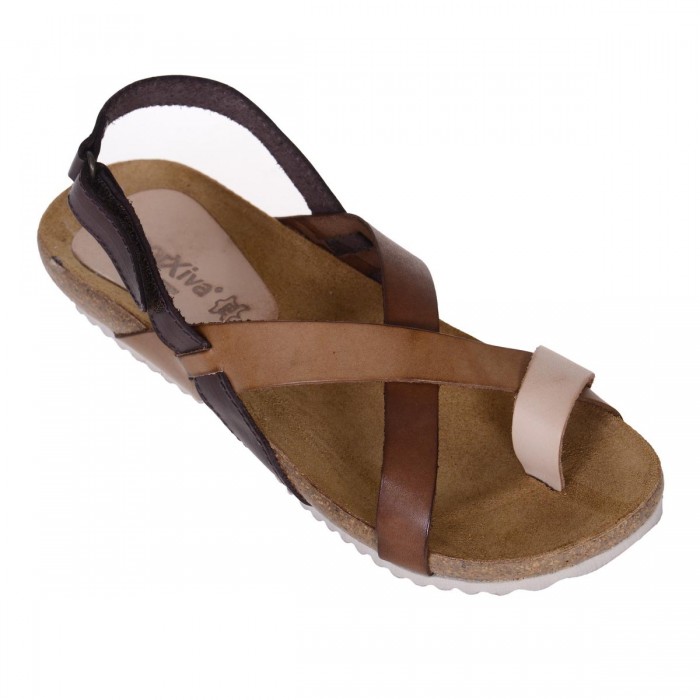 Sandale Romane din piele naturala maro - Romelia