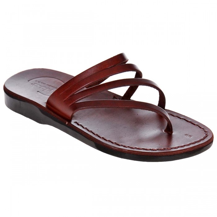 Sandale Romane din piele naturala Maro - Alia