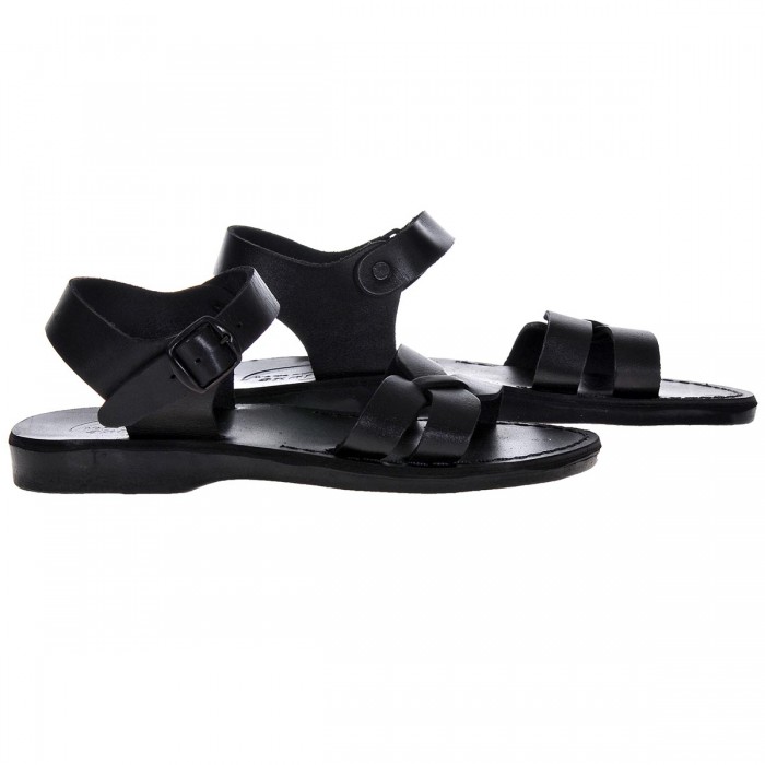 Sandale Romane Unisex din piele naturala Neagra - Argo