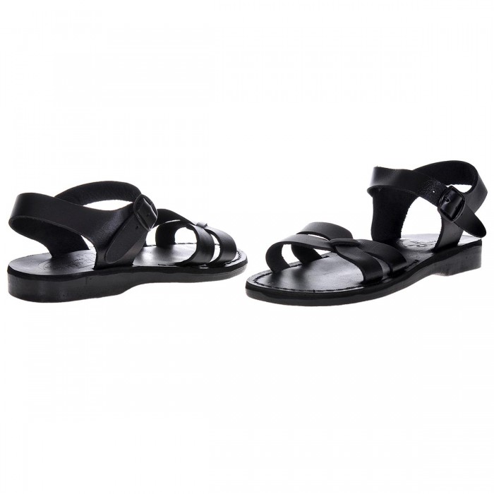 Sandale Romane Unisex din piele naturala Neagra - Argo