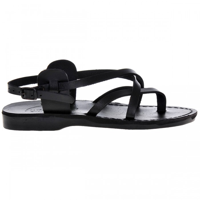 Sandale Romane Unisex din piele naturala Neagra - Nessy