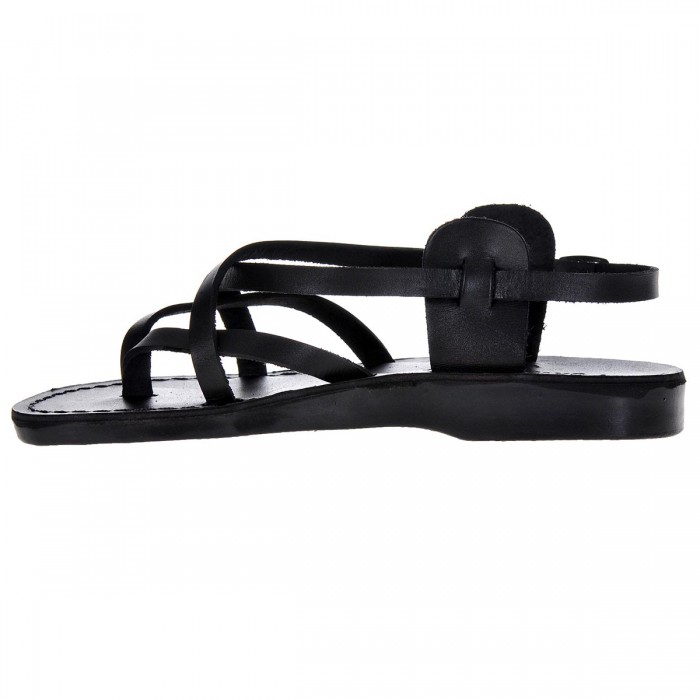 Sandale Romane Unisex din piele naturala Neagra - Nessy