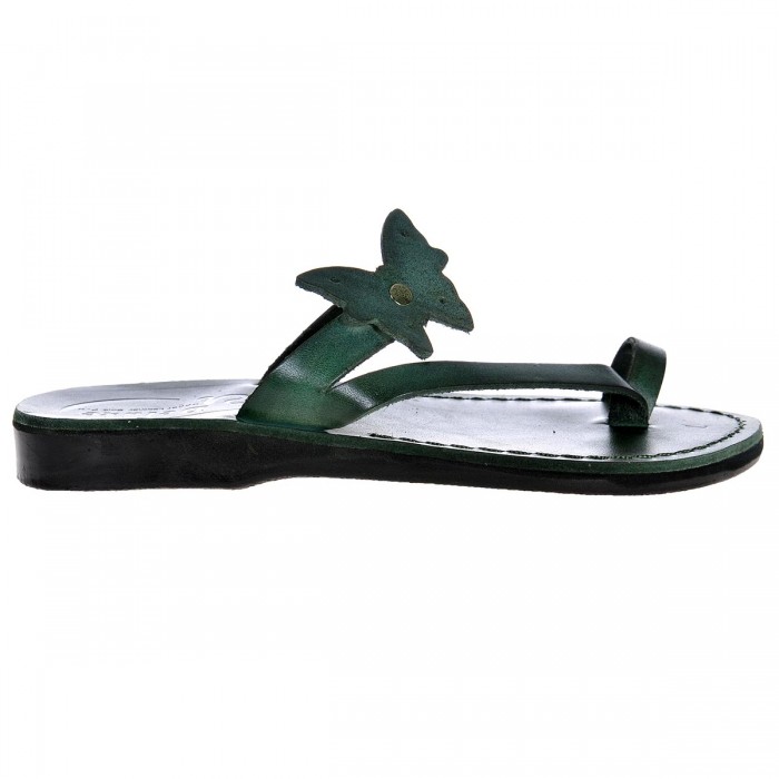 Sandale Romane din piele naturala Verde - Fiona