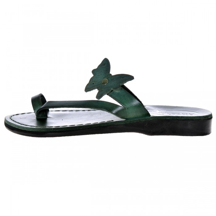 Sandale Romane din piele naturala Verde - Fiona