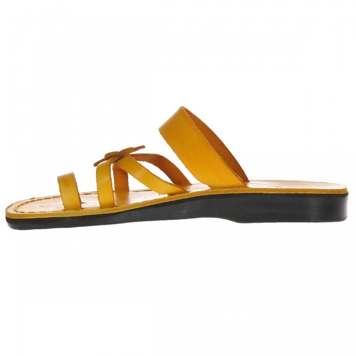 Sandale Romane din piele naturala Galbena - Karmen