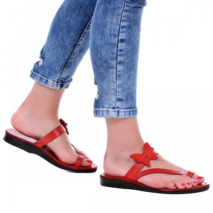 Sandale Romane din piele naturala Rosie - Berta