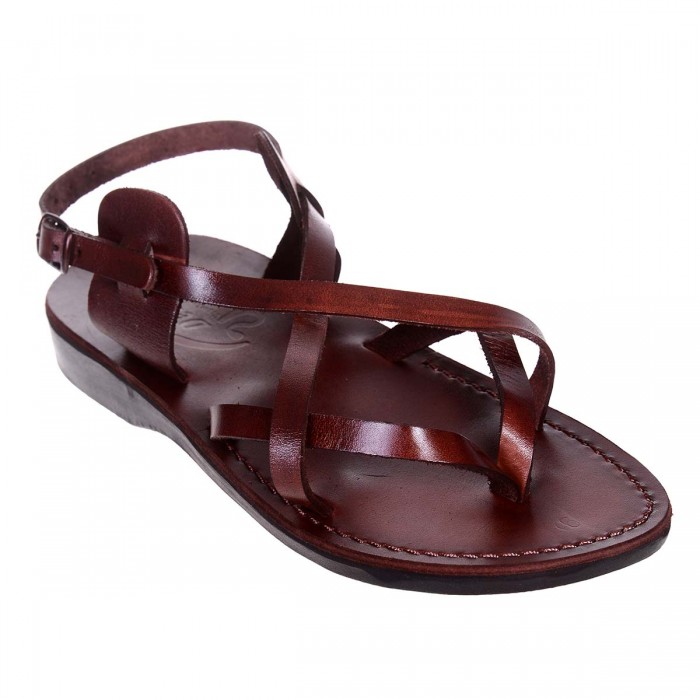 Sandale Romane Unisex din piele naturala Maro - Nessy