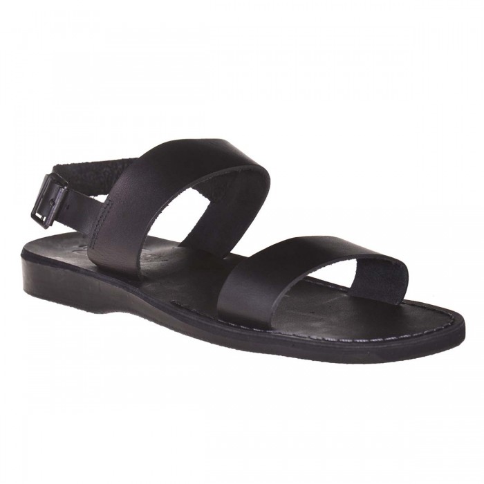 Sandale Romane Unisex din piele naturala Negra - Enzo